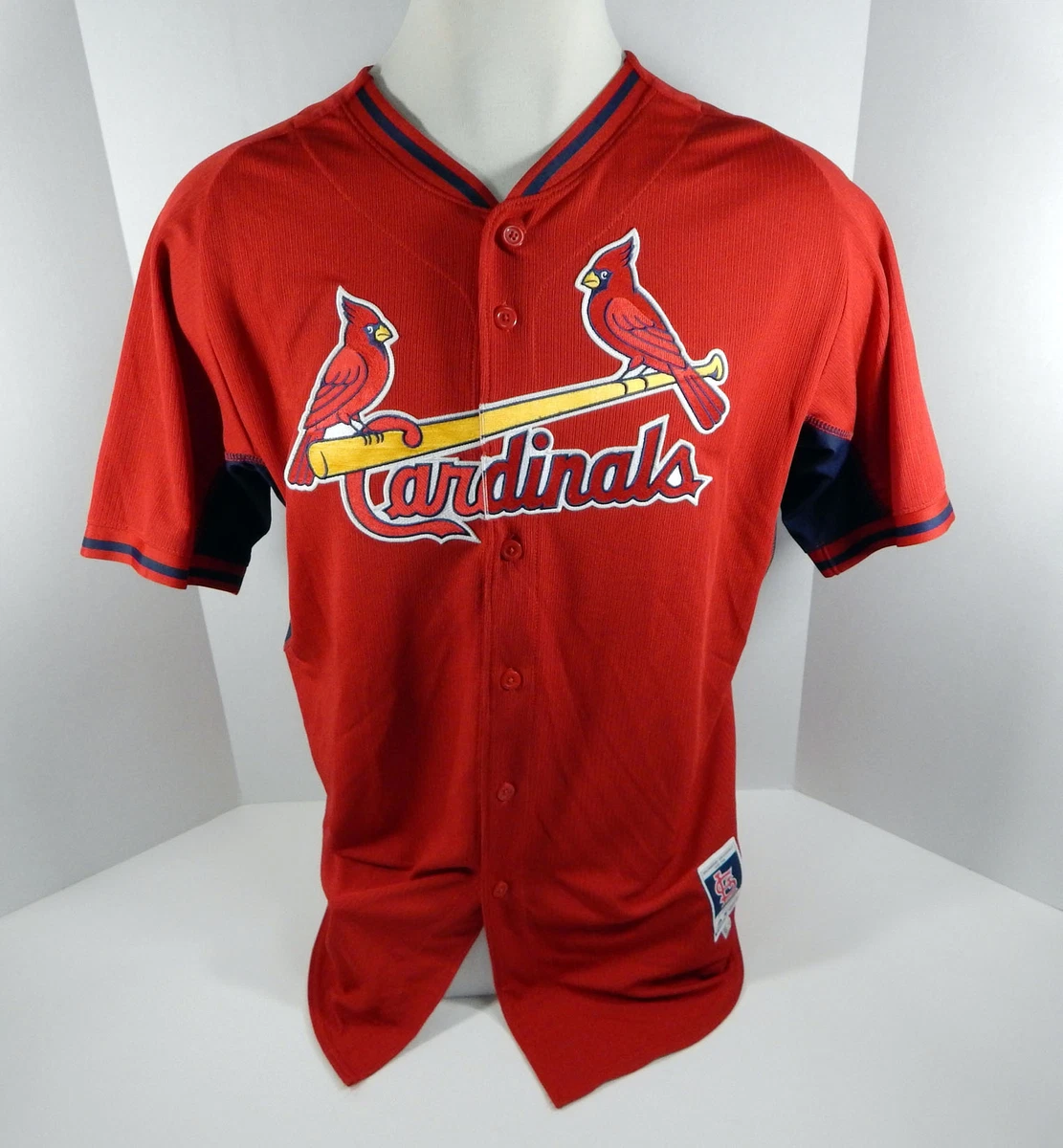 2014-15 St. Louis Cardinals Blank # Game Issued Red Jersey BP 46 STLC0410