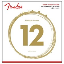 FENDER 880L ACOUSTIC GUITAR STRINGS DURA-TONE COATED - 80/20 BRONZE LIGHT 12-52