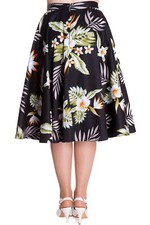 Darling buds Full rockabilly hawai candy print skirt black Hellbunny sz 8 rare 