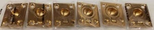 Lot of 6 Flush Ring Pull Brass Modern Hidden Knob Handle....................5C2