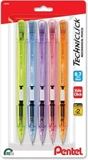 Pentel Techniclick 0.7mm Mechanical Pencil – Pack of 5, Side-Click Lead Advance