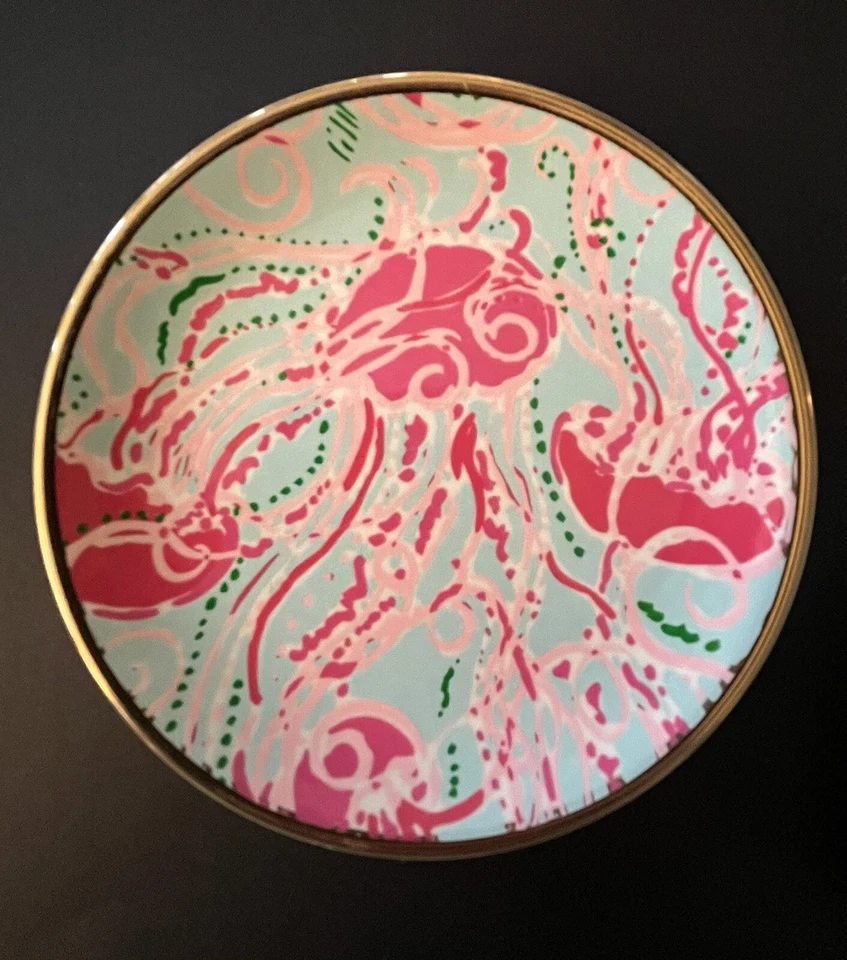 Juego de 4 jaleas de cerámica Lilly Pulitzer Be Jammin rosa y azul Foto 3 de 4