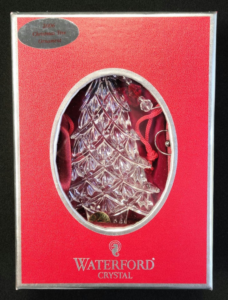 Waterford Crystal Ornament 2006 Christmas Tree, Wire & Bead Hanger, W