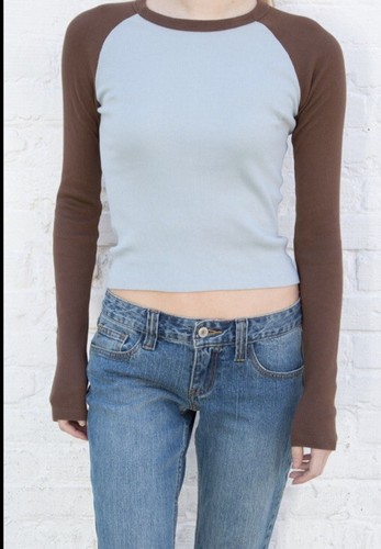 brandy melville brown/blue ribbed long 