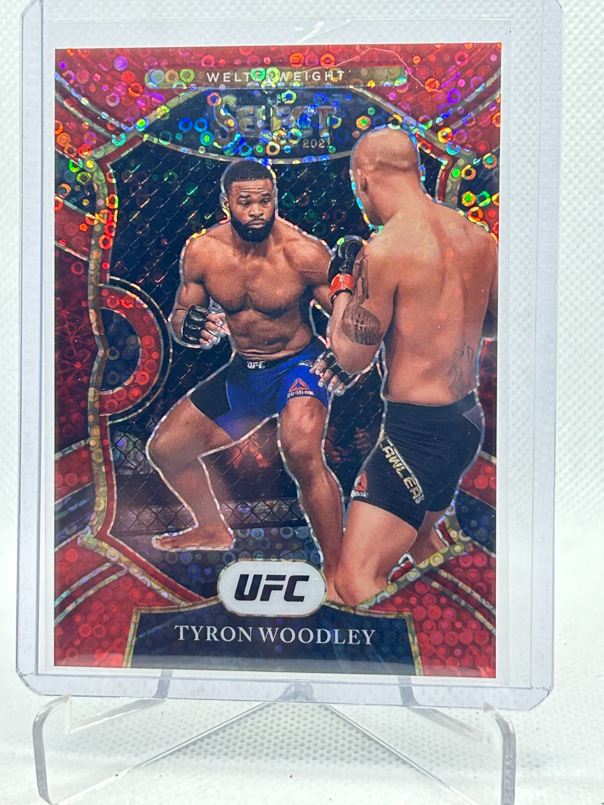 2021 Select Tyron Woodley Red Disco SP /199 UFC #3
