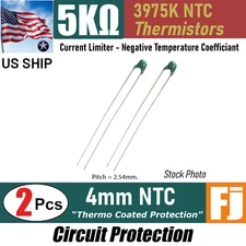 2 Pieces | 5K OHM 3975K | NTC Current Limiter THERMISTOR 4MM | US SHIP