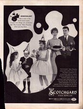1961 3M Scotchgard nonchalant birthday Vintage Print Ad