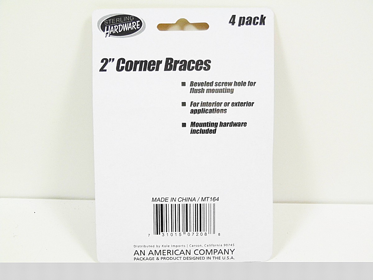 Corner Shelf Brackets Braces 4 Piece Bracket Brace Set Light Duty