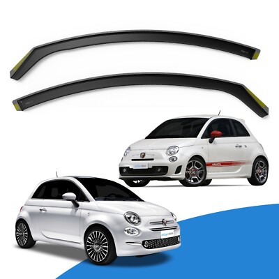 FIAT 500 or FIAT ABARTH 2007-Up 3 Door Hatchback Wind Deflectors 2pc Edgevisors
