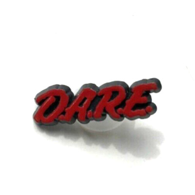 D.A.R.E DARE Red Black Vintage Lapel Pin