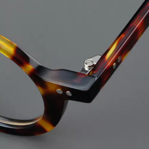 Classic Acetate Round Eyeglasses Men Women Clear Lens Fashion Glasses Frames New - Picture 10 of 28