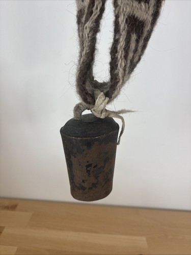 Vintage - Antike Yak Kuhglocke mit Wollgewebeband - Bild 2 von 14
