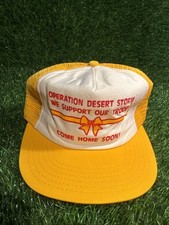 Vintage Operation Desert Storm Yellow Mesh Trucker Hat