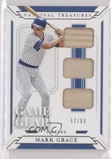 2019 Panini National Treasures Game Gear Materials Trios 57/99 Mark Grace qy8