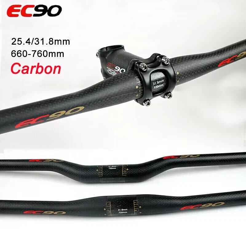 MTB Mountain Bike Horizontal Handlebar Carbon Bicycle Ultralight Straight Handle