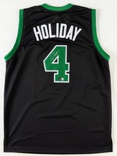 Jrue Holiday Hand-Signed Black Celtics Jersey, Everything Sewn On (Beckett)