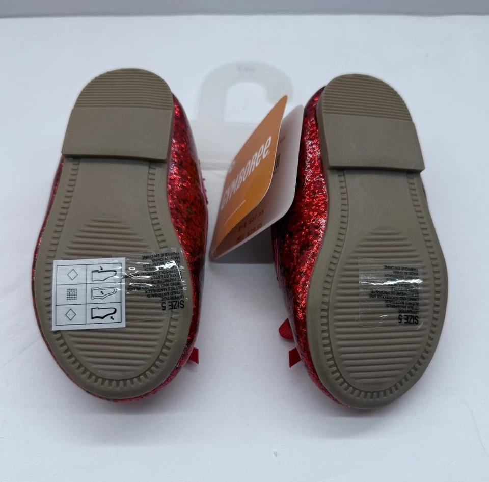 NWT - Gymboree Ruby Red Glitter Slipper Shoes Little Girl - Size 5 - Image 3 of 4