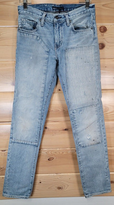 Levis Made & Crafted 511 Slim Jeans Men 29X34 Blue Double Knee Distress Stain