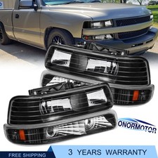 New Pair Headlight Bumper Light For 99-02 Chevy Silverado 00-06 Tahoe Suburban New Pair Headlight Bumper Light For 99-02 Chevy Silverado 00-06 Tahoe Suburban