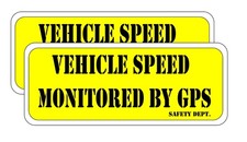  2 Vehicle Speed Monitored by GPS Sticker Decal 3.5x8" p186 2 Stickers
