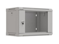 "Szafa Instalacyjna Rack WisząCa 19\" 6U 540X350 Szara Drzwi Przeszklone Lanberg ("