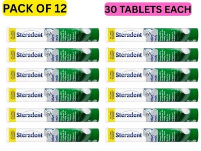 12er Pack Steradent Tabletten Active Fresh je 30 Tabs, Zahnersatz reinigen in 3 Minuten
