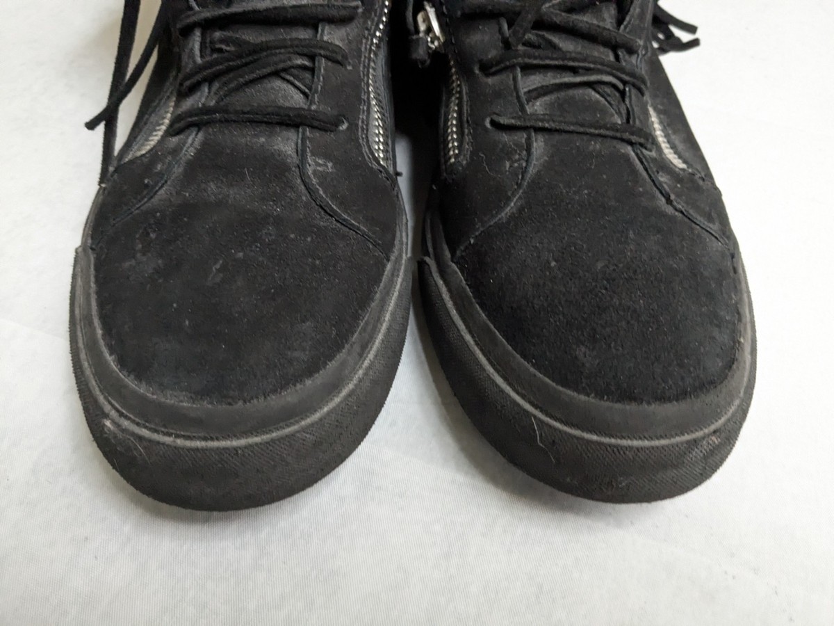 Giuseppe Zanotti Sneakers Black Suede Fringe Leather Men 11 44