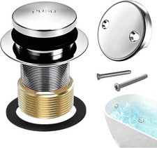 Chorme Bathtub Drain Tip-Toe Tub Trim Set with Two-Hole Overflow