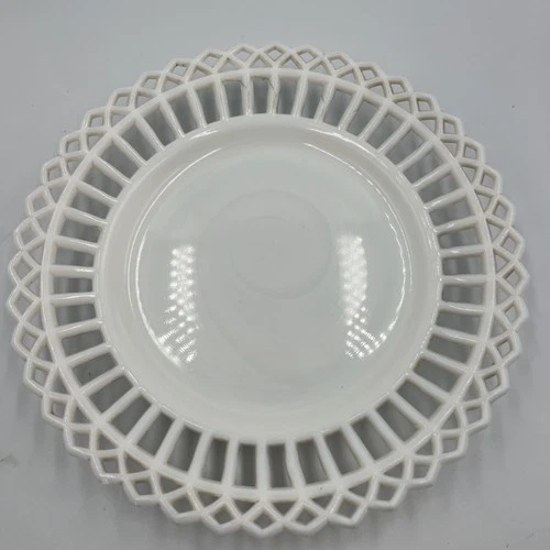 9.25" Milk Glass Old Colony Plate w Lace Edge-Vintage Lot N Please READ Lot N