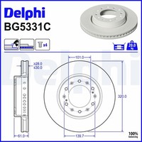 2X Delphi Bremsscheibe BelüFtet Ø320Mm FüR Isuzu D-Max II TFR TFS