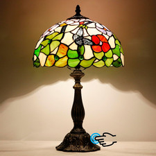 Tiffany Lamp Stained Glass Touch Control Table Lamp | Desk Reading Light 12X12X1