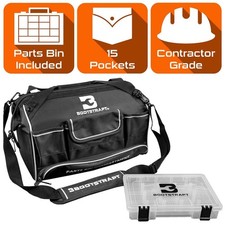 16"Large Mouth Tool Bag w/Integrated Parts Bin Compartment