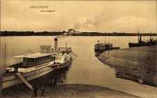 Ak Grudziądz Graudenz Westpreußen, Schiff im Hafen, ... - 4875303