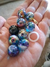 9 Mega Vacor Marbles  Net Bag  Players Only Rare Partial Set