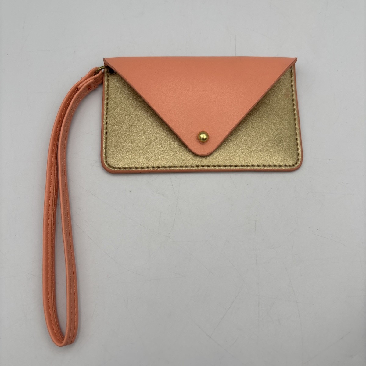 Minor History Small Card ID Wallet Postscript Wristlet Gold & Peach