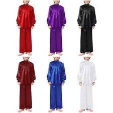 Kids Boys Liturgical Praise Wedding Dance Outfits Worship 2 Piece Solid Color