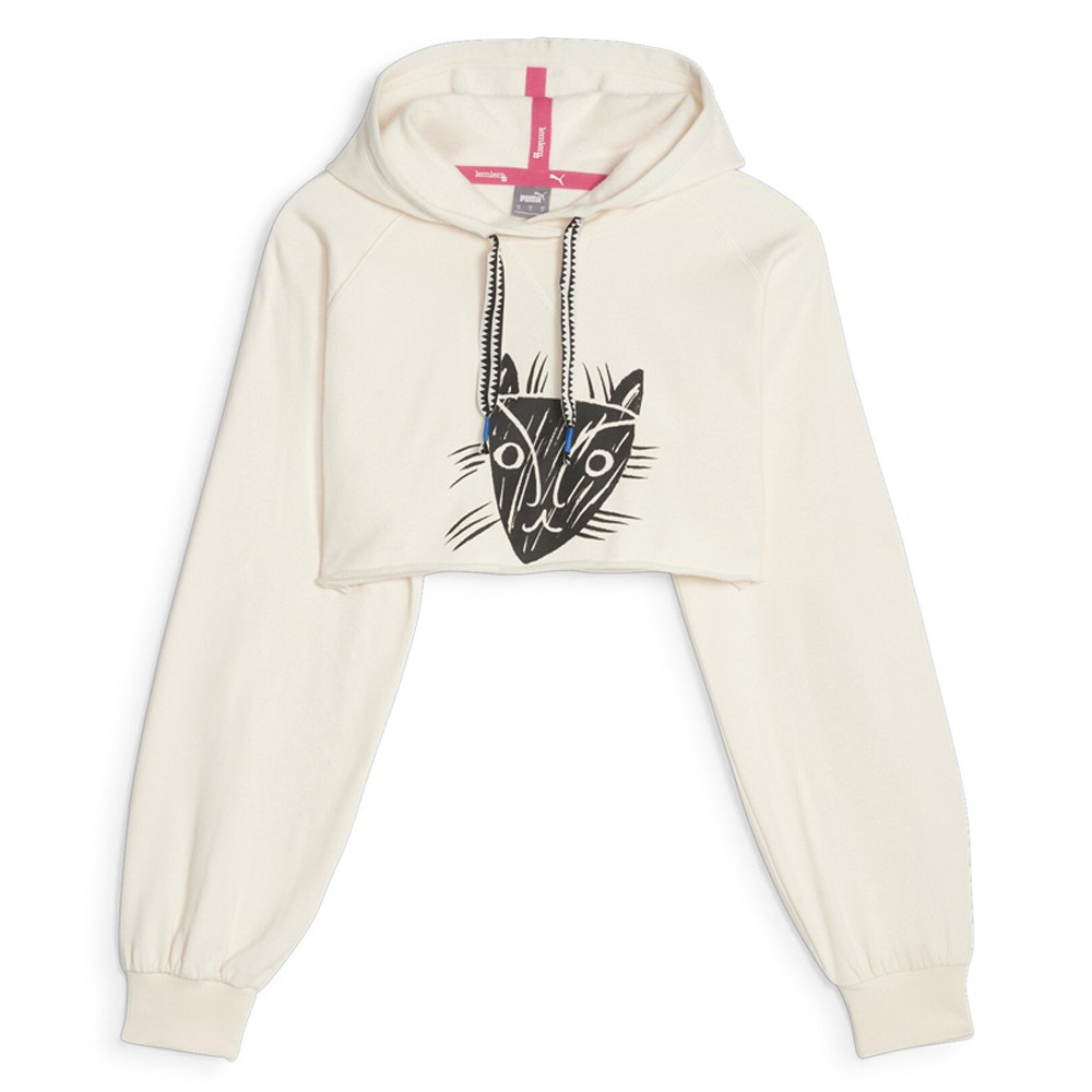 PUMA  X Lemlem Cropped Training Pullover Hoodie Womens Beige Casual Outerwear 52