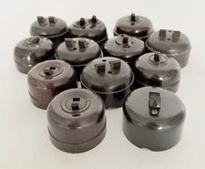 Job Lot 12 Vintage Bakelite Light Switches 1950s