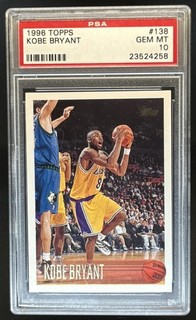 1996 97 Topps Kobe Bryant Rookie RC #138 Lakers PSA 10 GEM MINT GEM MINT