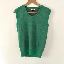 Kemi Telford Green Pink Sleeveless Sweater Vest Size S