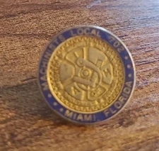  Machinists & Aerospace Workers Local Union 702 Vintage Label Pin MIAMI FLORIDA 