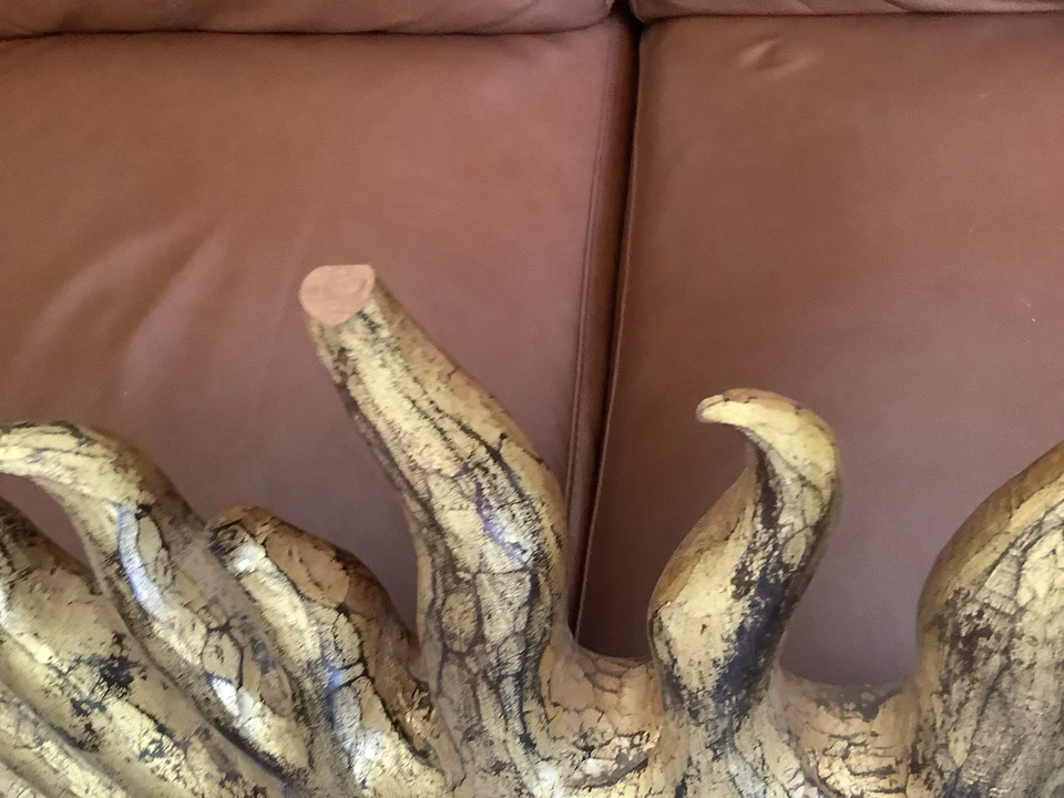 Christopher Guy Contemporary Flame  Mirror Hand Carved Helianthus 39” - Image 3 of 4