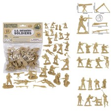 Bmc Toys Bmc Cts Ww2 Us Infantry Plastic Army Men - 33Pc Tan 132 Soldier Figures