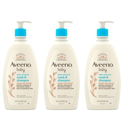 Baby Body Wash & Shampoo Gentle Natural Oat 18 fl oz 3 Pack Aveeno Extract Hair