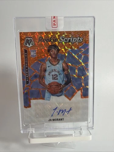 2019-20 Panini Mosaic Ja Morant RC Rookie Scripts #RS-JMT AUTO Orange Prizm SSP