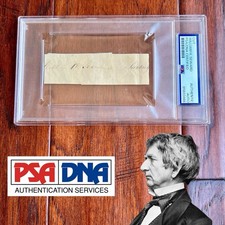 WILLIAM H SEWARD Autograph Cut Signature Lincoln Sect'y of State SIGNED * PSA