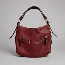 Dooney Bourke Red Leather Shoulder Bag Gold Hardware