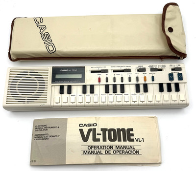 希少 CASIO VL-TONE VL-1 初期 動作確認 ケース付 Casio VL-Tone VL-1 Keyboard Synthesizer w/ Original Case & Manual