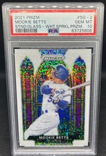 Mookie Betts 2021 Prizm Stained Glass White Sparkle PSA 10 #SG-2 Dodgers POP 5