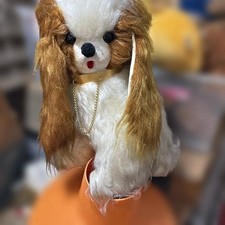 ELITE Dog Plush Vintage Showa Retro White Fluffy 60cm